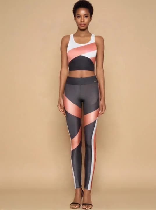 Seamless activewear set on the model